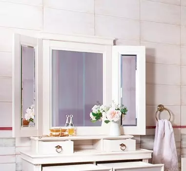 Зеркало распашное Бриклаер КАНТРИ бежевый