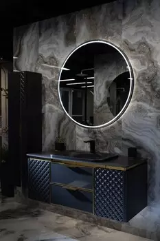 Зеркало с подсветкой Armadi Art Rombo 100 см 545-100-B черное