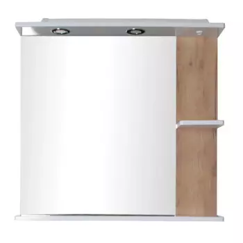 Зеркало с подсветкой ASB-mebel Альпина 78 см 11768 белый, дуб золотой