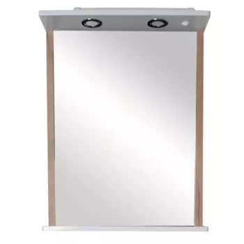 Зеркало с подсветкой ASB-mebel Альпина 56 см 11766 белый, дуб золотой