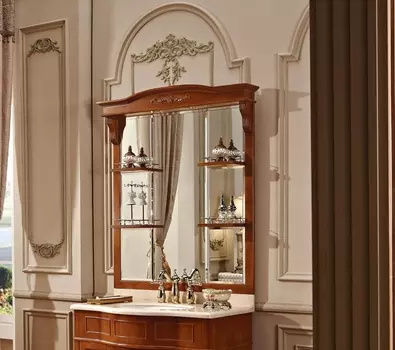 Зеркало с подсветкой Tessoro Medici 100 подвесное темный орех