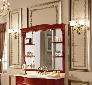 Зеркало с подсветкой Tessoro Medici 120 подвесное темный орех