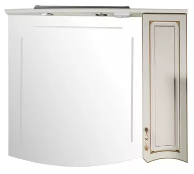 Зеркало со шкафчиком ASB-Woodline Эмили 105 бежевый (патина золото) 11078
