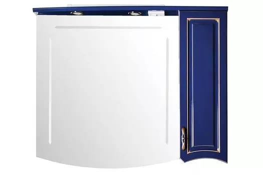 Зеркало со шкафчиком ASB-Woodline Зеркало Эмили 105 синий (патина золото) 11077