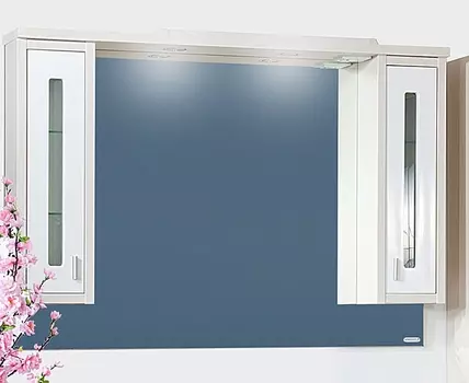 Зеркало со шкафчиком Бриклаер Бали 120 светлая лиственница/белый глянец 4627125411984