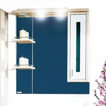 Зеркало со шкафчиком Бриклаер Бали 90 R светлая лиственница/белый глянец 4627125412042