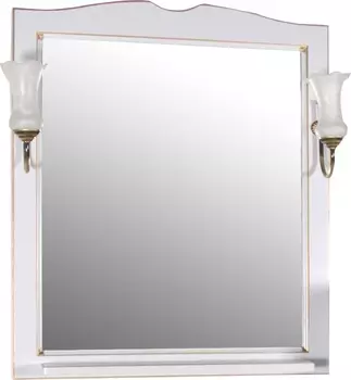 Зеркало со светильниками ASB-Woodline Верано 85 подвесное, белое