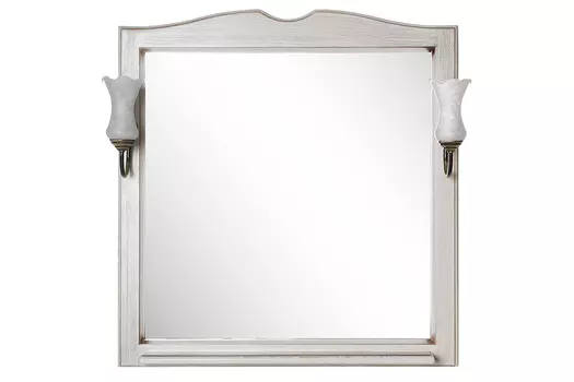 Зеркало со светильниками ASB-Woodline Верано 85 подвесное, бежевое