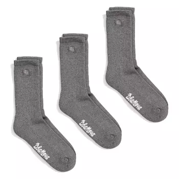 Комплект №6 Носки утепленные меланж серые с вышивкой 3 пары