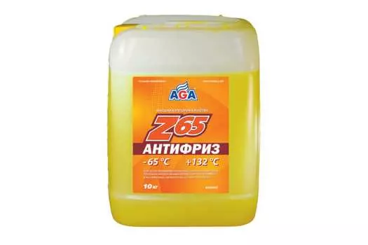 Антифриз AGA Z65 (-65) желтый 10 кг