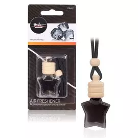 Ароматизатор подвесной AIRLINE бутылочка "Star" черный лед