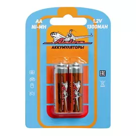 Батарейки AA HR6 аккумулятор Ni-Mh 1300 mAh 2шт. (AIRLINE) AA-13-02