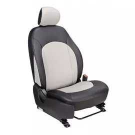 Чехлы Почин "Alonso" Mitsubishi Lancer X экокожа черно-белые