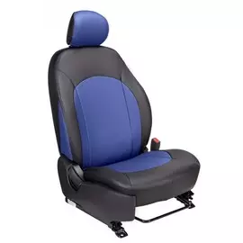 Чехлы Почин "Alonso" Renault Logan экокожа перфорация черно-синие