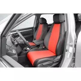 Чехлы Почин Honda CRV 5 поколение экокожа перфорация черно-красные