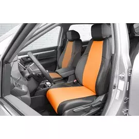 Чехлы Почин Honda CRV 5 поколение экокожа перфорация черно-оранжевые
