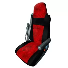 Чехлы Почин Kenworth флок красно-черные