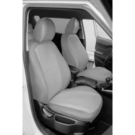 Чехлы Почин Kia Soul II экокожа перфорация серые