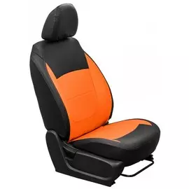 Чехлы Почин Lada Vesta экокожа черно-оранжевые