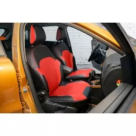 Чехлы Почин Lada X-RAY Cross экокожа перфорация черно-красные