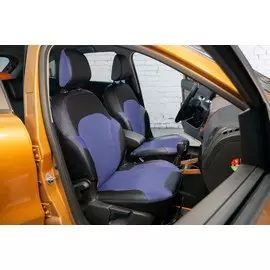 Чехлы Почин Lada X-RAY Cross экокожа перфорация черно-синие