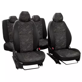 Чехлы Почин "Лима" Chery Fora/Vortex Estina жаккард-кожзам черно-cерые