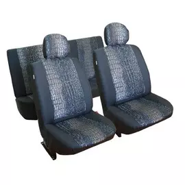 Чехлы Почин "Лима" Chery QQ жаккард-кожзам черно-cерые