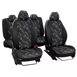 Чехлы Почин "Лима" Chery QQ жаккард-кожзам черно-cерые