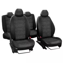 Чехлы Почин "Лима" Chery QQ жаккард кожзам серо-черные