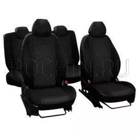 Чехлы Почин "Лима" Hyundai Solaris 2017 жаккард-кожзам черные