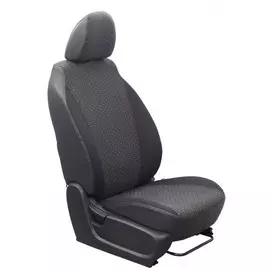 Чехлы Почин "Лима" Hyundai Solaris/Kia Rio 2011 жаккард-кожзам черно-серые