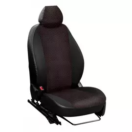 Чехлы Почин "Лима" Лада Largus 7м жаккард-кожзам черно-красные
