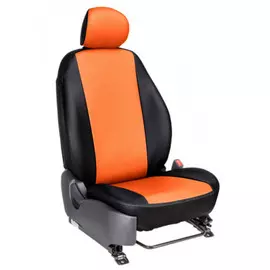 Чехлы Почин "Лима" Lada Largus экокожа черно-оранжевые