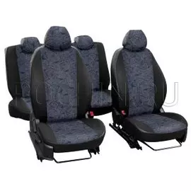 Чехлы Почин Лима Mazda 5 жаккард кож.зам. синие