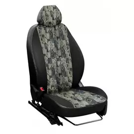 Чехлы Почин "Лима" Mitsubishi Lancer X жаккард-кожзам геометрия синие