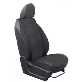 Чехлы Почин "Лима" Mitsubishi Pajero Sport 2014 жаккард-кожзам черно-серые