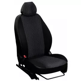 Чехлы Почин "Лима" Nissan Almera жаккард-кожзам серо-черные