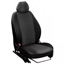 Чехлы Почин "Лима" Nissan Qashqai жаккард-кожзам черно-серые