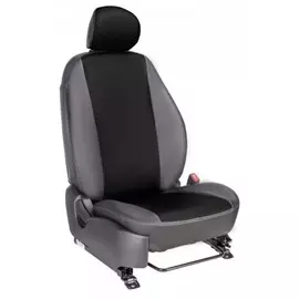 Чехлы Почин "Лима" Nissan Tiida 2013 экокожа cеро-черные