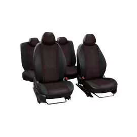 Чехлы Почин "Лима" Renault Logan жаккард-кожзам красно-черные