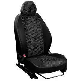 Чехлы Почин "Лима" Skoda Rapid 1/3 жаккард-кожзам черно-белые