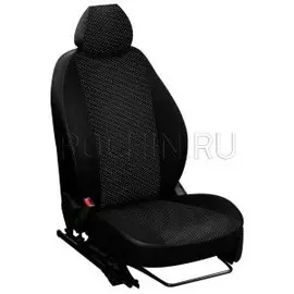 Чехлы Почин "Лима" Volkswagen Transporter T5 жаккард-кожзам черные