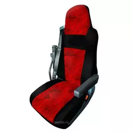 Чехлы Почин Mercedes AXOR флок черно-красные