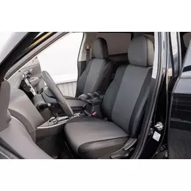 Чехлы Почин Mitsubishi Outlander III рест экокожа перфорация черно-серые