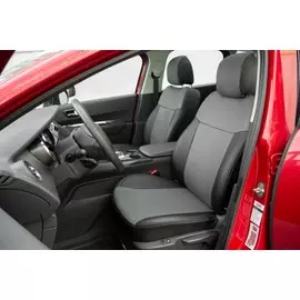 Чехлы Почин Peugeot 3008 экокожа перфорация черно-серые