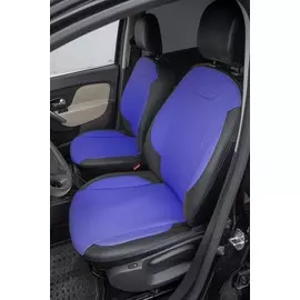 Чехлы Почин Renault Logan II экокожа черно-синие