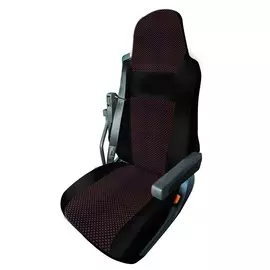 Чехлы Почин Renault Premium жаккард пунктиры черно-красные