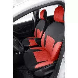 Чехлы Почин "Ромб двойной УСПЕХ" Lada X-RAY CROSS экокожа перфорация черно-красные