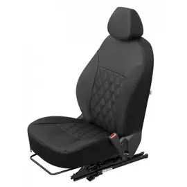 Чехлы Почин Ромб двойной Volkswagen Polo экокожа черные