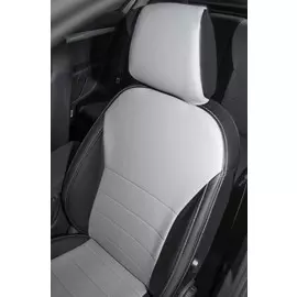Чехлы Почин Skoda Octavia A7 экокожа черно-белые